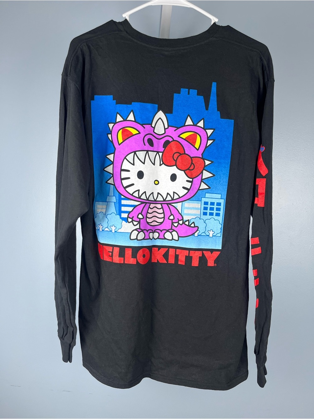 Hello kitty godzilla kaiju graphic long sleeve top